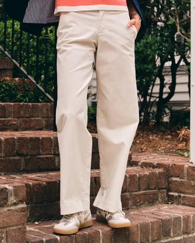 Southern Tide Tori Wide Leg Chino Pant In Sand White