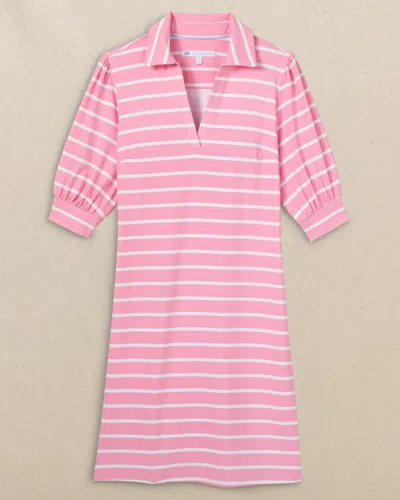 Southern Tide Trina Striped Performance Dress In Prism Pink
