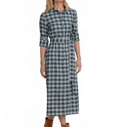 Southern Tide Trista Gordan Tartan Shirt Dress In Blue In Animal Print