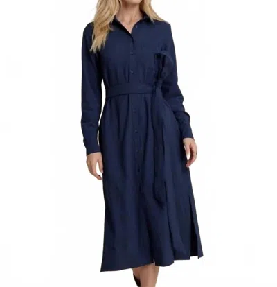 Southern Tide Trista Textured Midi Shirt Dress In Dress Blue