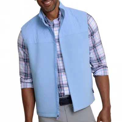 Southern Tide Waterfront Quilted Vest In Ocean Channel In Blue
