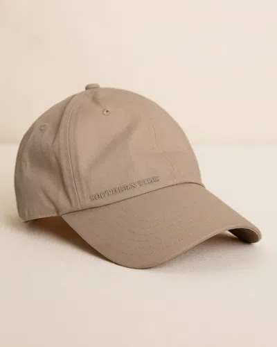Southern Tide Waxed Canvas Leather Strap Hat In Sandstone Khaki