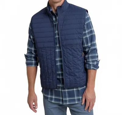 Southern Tide Whitemarsh Packable Quilted Vest In Dress Blue