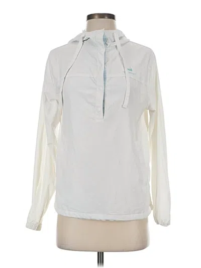 Pre-owned Southern Tide Windbreaker Jacket In White
