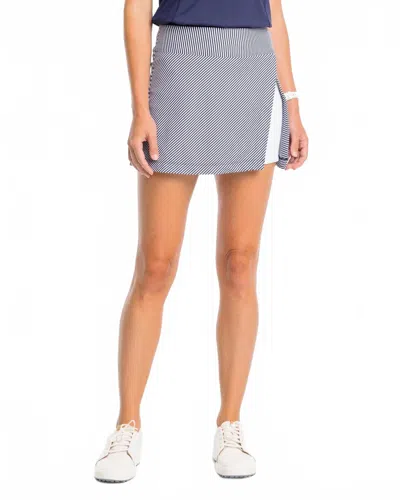 Southern Tide Women's Aveiro Skip Stripe Performance Skort In Nautical Navy In Multi
