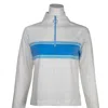 Southern Tide Women's Longsleeve Bridget Chest Stripe Qzip In Boat Blue In Multi