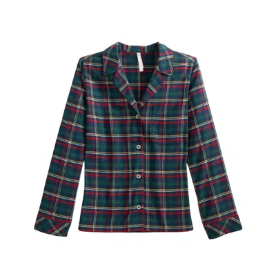 Southern Tide Women's Partridgeberry Plaid Lounge Shirt In Dress Blue