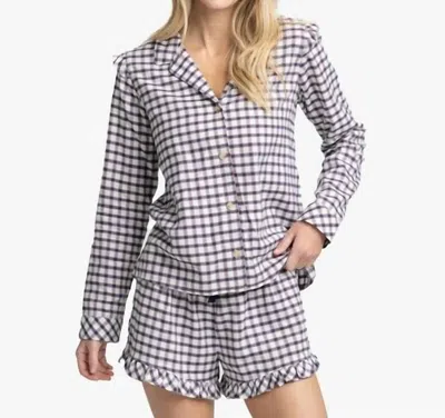 Southern Tide Women's Silverleaf Plaid Lounge Set In Marshmallow In White