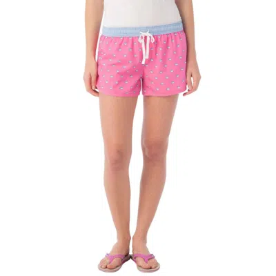 Southern Tide Women's Skipjack Lounge Short In Pink/blue/white In Multi