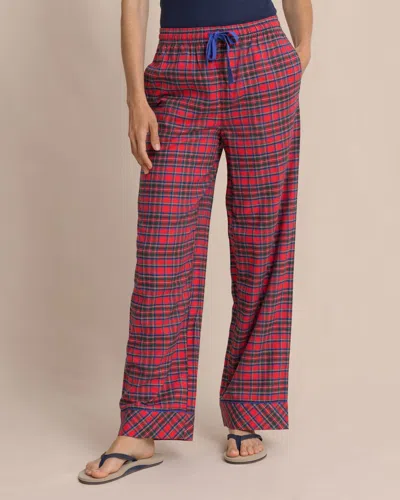 Southern Tide Women's South Carolina Tartan Lounge Pant In Crab Red In Multi