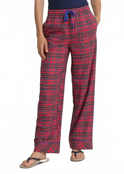 Southern Tide Women's South Carolina Tartan Lounge Pant In Crab Red In Multi