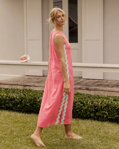 Southern Tide Zalia Side Stripe Maxi Dress In Island Pink