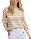 Southern Tide Zayla Striped Top In Irish Cream In Multi