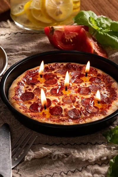 Southlake Gifts Pepperoni Pizza Candle In Golden Brown At Urban Outfitters