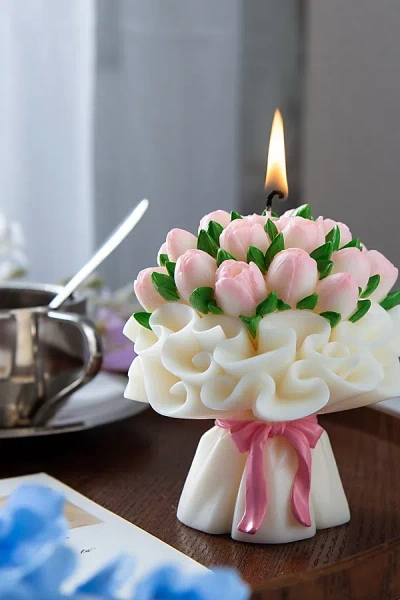 Southlake Gifts Tulip Bouquet Candle In Pink At Urban Outfitters In Multi