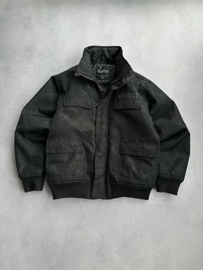 Pre-owned Southpole X Vintage Southpole Monogram Multilogo Rap Bomber Jacket In Black