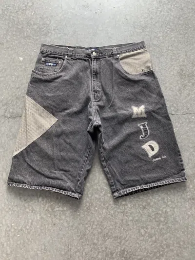 Pre-owned Southpole X Vintage Y2k Merchant Jeans Baggy Denim Shorts In Faded Black