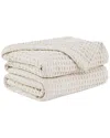 Southshore Fine Linens 100% Cotton Waffle Weave Blanket In Brown
