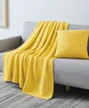 Southshore Fine Linens Acrylic Decorative Pillow & Throw Set In Yellow