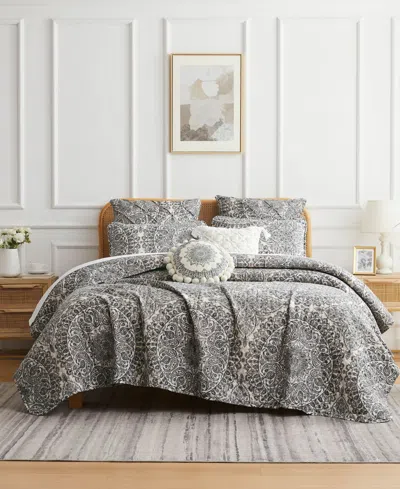 Southshore Fine Linens Ashanti 7 Piece Quilt Set, King/california King In Gray