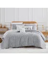 Southshore Fine Linens Botanical Leaves Quilt Bedding Set In Grey