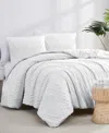 Southshore Fine Linens Chevron Clipped 3-pc. Jacquard Comforter Set, Twin In Light Gray