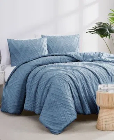 Southshore Fine Linens Chevron Clipped Jacquard Comforter Set In Light Gray