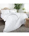 Southshore Fine Linens Chevron Clipped Jacquard Comforter Set In White