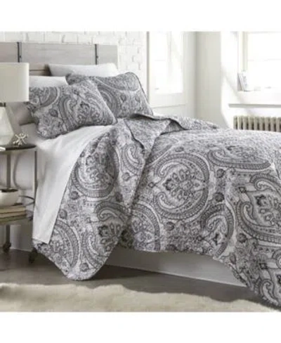 Southshore Fine Linens Classic Paisley 3 Piece Quilt Sham Set Bedding In Aqua