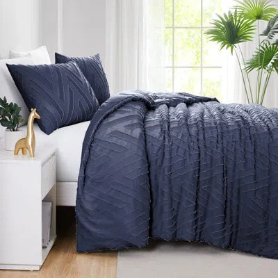 Southshore Fine Linens Clipped Jacquard Chevron Microfiber Comforter Set With Shams In Multi