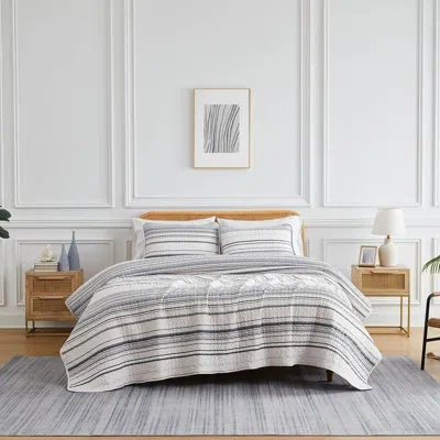 Southshore Fine Linens Coastal Stripes Collection Reversible Quilt Set In Multi