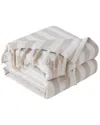 Southshore Fine Linens 100% Cotton Striped Blanket In Taupe
