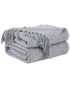 Southshore Fine Linens Ashmore 100% Cotton Blanket In Grey