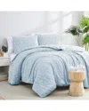Southshore Fine Linens Stella Clipped Jacquard Comforter Set In Blue