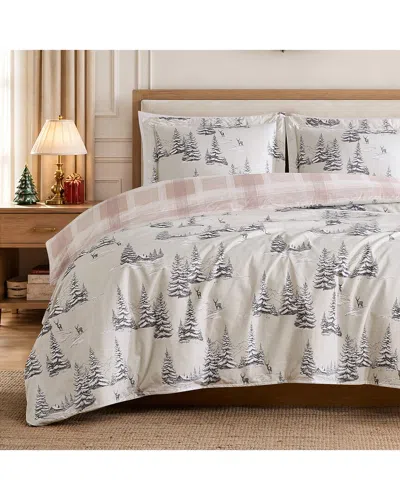 Southshore Fine Linens Frosted Pines Holiday Duvet Cover Set In Multi