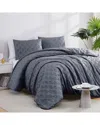 Southshore Fine Linens Gemma Textured Duvet Cover Set In Slate