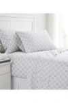Southshore Fine Linens Geometric Dreams 300 Thread Count Long Staple Sateen Cotton Sheet Set In Aztec Dreams Lunar Grey