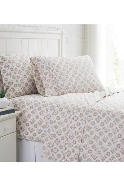 Southshore Fine Linens Geometric Dreams 300 Thread Count Long Staple Sateen Cotton Sheet Set In Aztec Dreams Taupe