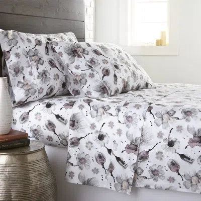 Southshore Fine Linens Grand Symphony 300 Thread Count Floral 100% Cotton Sateen Sheet Set In Animal Print