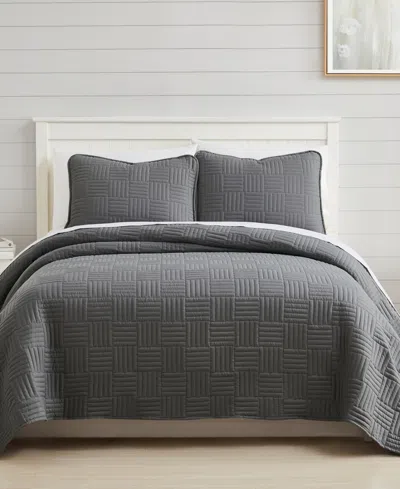 Southshore Fine Linens Grid 3-pc. Quilt Set, Queen In Slate
