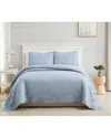 Southshore Fine Linens Grid Quilt And Sham Set In Blue