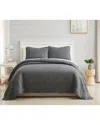 Southshore Fine Linens Grid Quilt And Sham Set In Grey