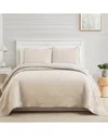 Southshore Fine Linens Grid Quilt And Sham Set In Taupe