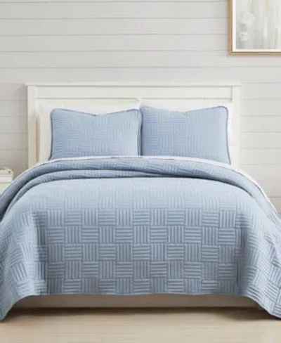 Southshore Fine Linens Grid Quilt Sets In Blue