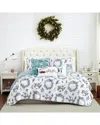 Southshore Fine Linens Happy Holidays Oversized Reversible Quilt Set In Red