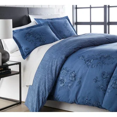 Southshore Fine Linens Harmony Collection Reversable Oversized Microfiber Comforter Set By  In Blue
