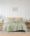 Southshore Fine Linens Jacobean Willow 7 Piece Quilt Set, Full/queen In Green