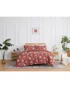 Southshore Fine Linens Jacobean Willow Oversized Duvet Cover Set In Red