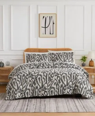Southshore Fine Linens Khari Microfiber Duvet Cover Sham Set In Charcoal