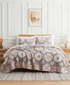Southshore Fine Linens Kilim Oversized 3 Piece Quilt Set, King/california King In Natural